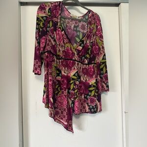 Dressbarn Floral Pink Top